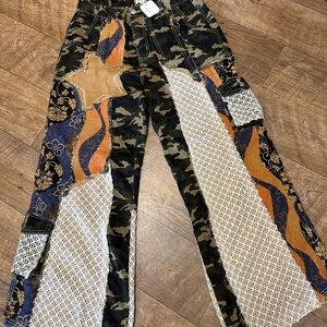 POL Camouflage Pants with Button Detail